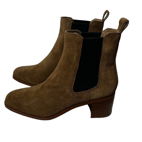 Steve Madden Rhiannon Chelsea Boot Cognac Sue Suede Block Heel Fall Classic Sz 9 - Picture 1 of 11